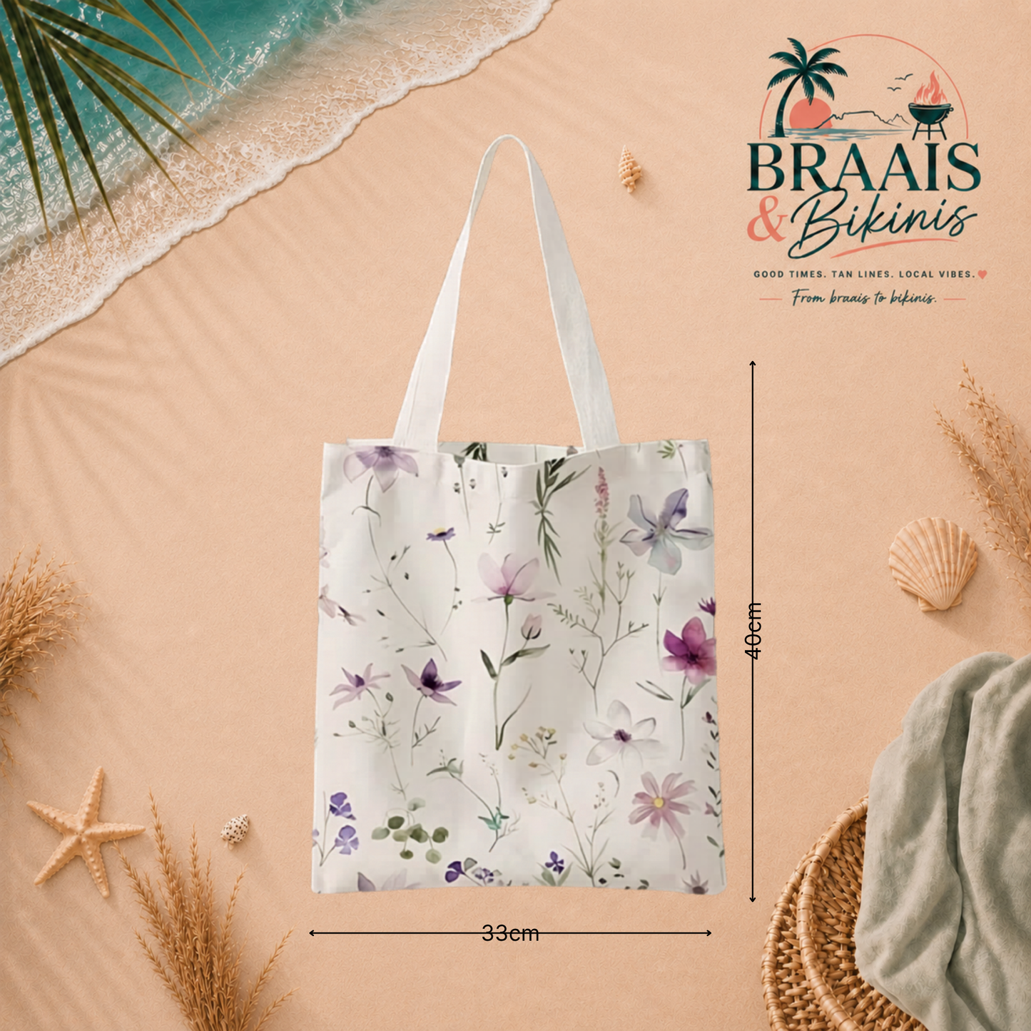 Wildflower Canvas Tote Bag