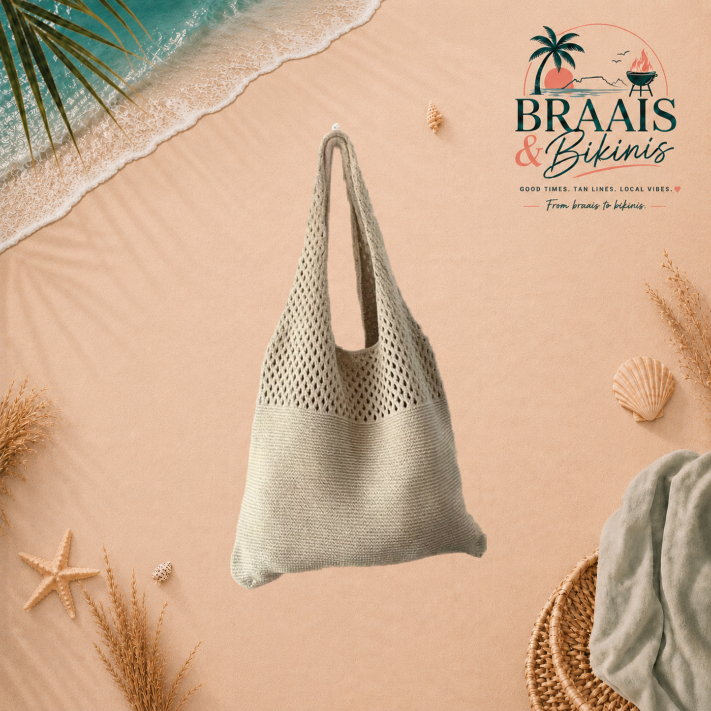 Coastal Knit Beach Bag