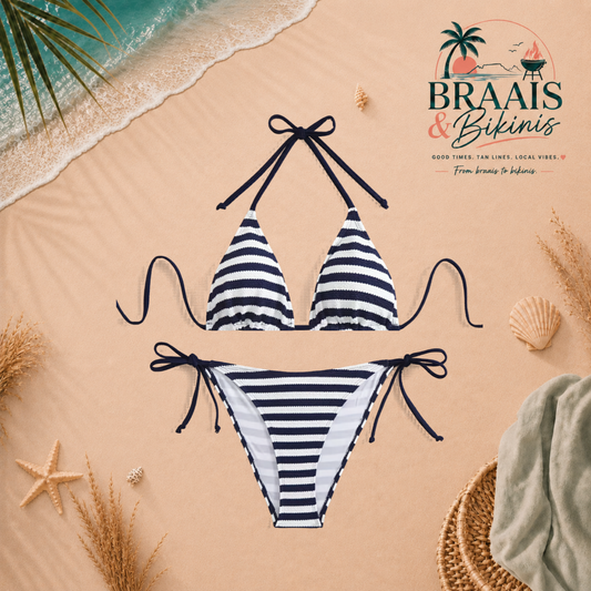 Coastal Stripe Halter Bikini Set