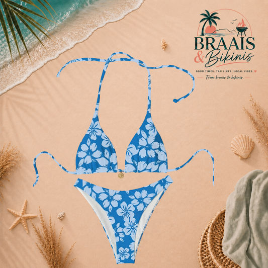 Floral Lace-Up High Cut Bikini Set