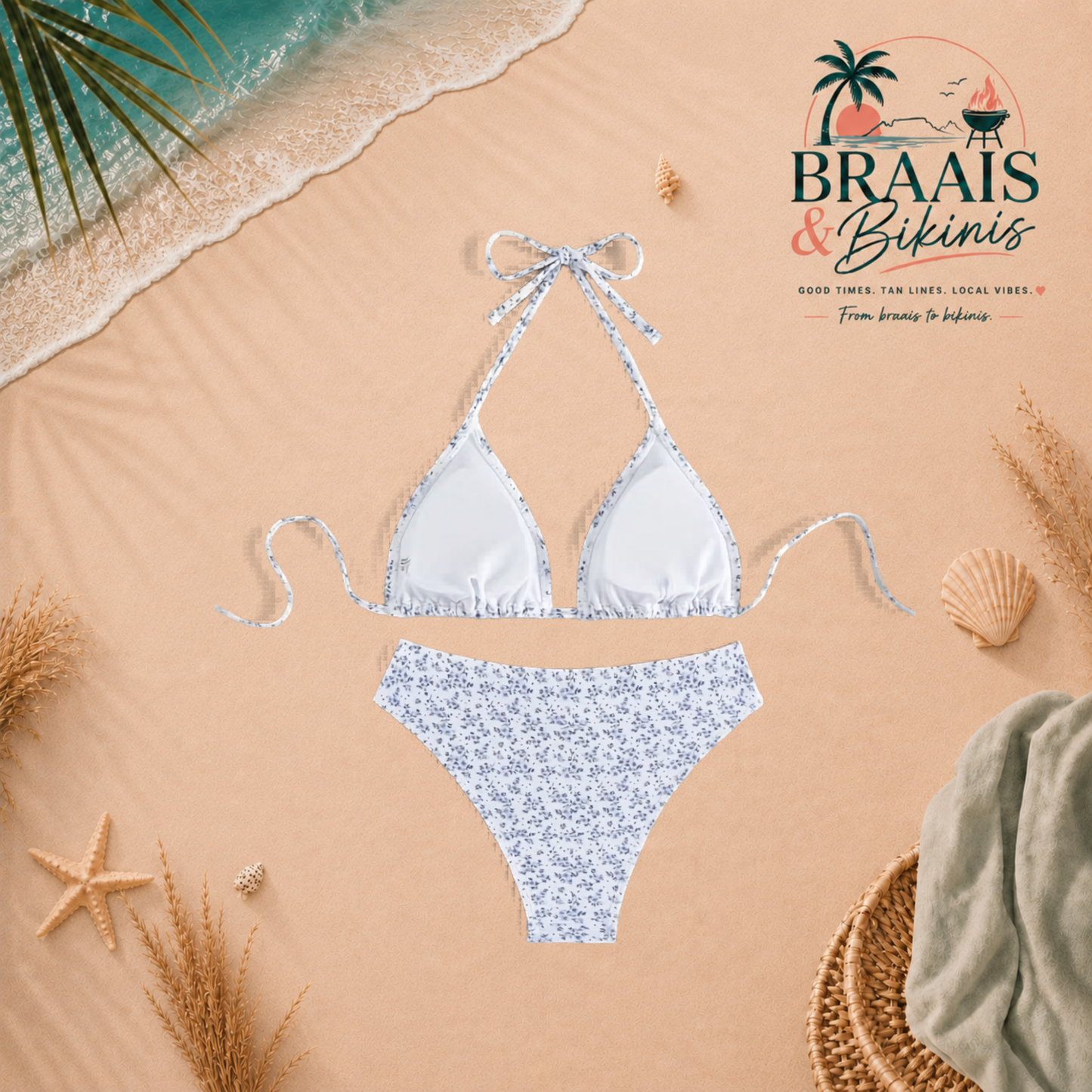 Forget-Me-Not Halter Bikini Set