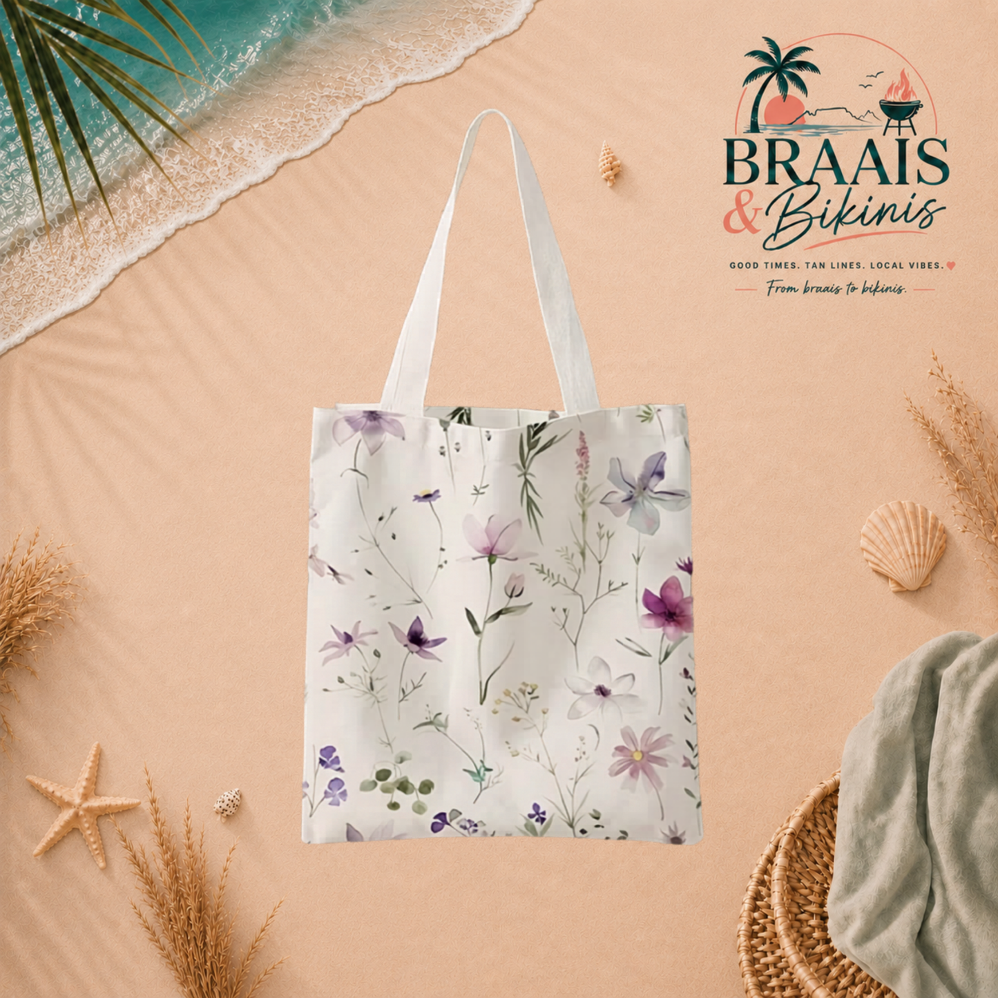 Wildflower Canvas Tote Bag
